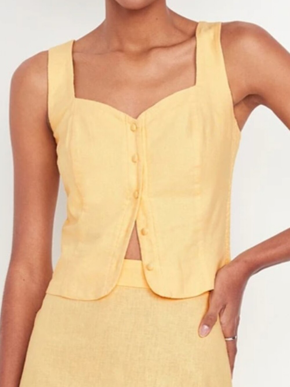 New Old Navy Button-Front Linen Blend Woman's Vest Top Size XXL Tall